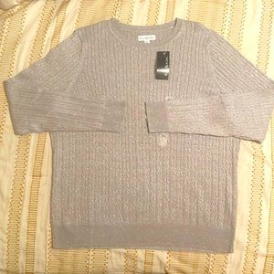 Grey Cable Crew Sweater - Size XXL